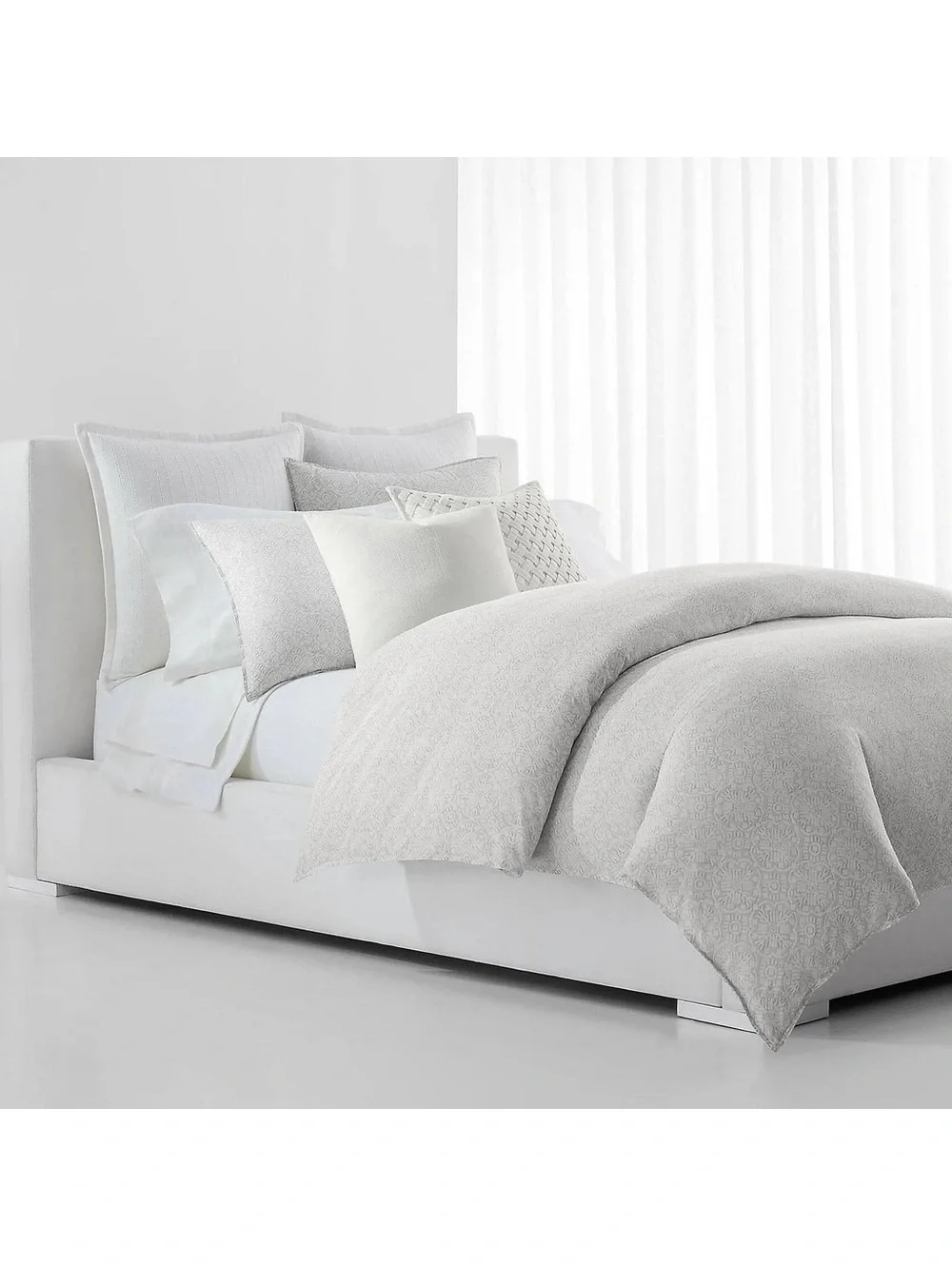 Lauren Ralph Lauren Emilia Tonal Medallion King Duvet Cover 3-Pc Set NEW $430